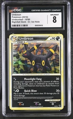 CGC 8 Umbreon 2010 Undaunted 10/90 Cracked Ice Holo Pokemon Card - Image 1 of 2