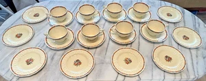 Antique Crown Ducal Gainsborough Embossed Tea Cups, Saucers & Plates Set of 8 - Picture 1 of 23