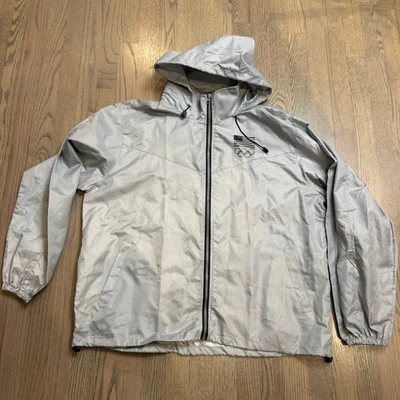 Mens Olympic USA Flag Windbreaker Hooded Jacket Size L Lightweight EUC - Image 1 of 4