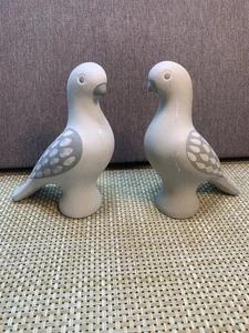 2 Svensk Slojd Gips Figuren Taube Taube Vogel grau Schweden Vintage Mid Century - Bild 1 von 19