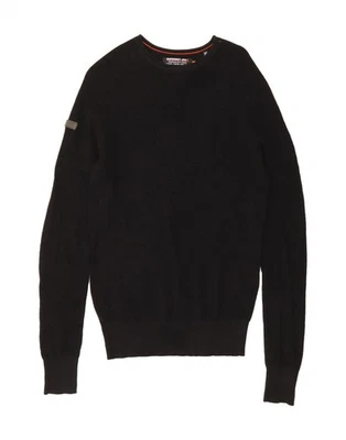 Suéter Jersey Cuello Barco SUPERDRY Mujer Reino Unido 10 Pequeño Negro Viscosa AG10 Foto 1 de 3