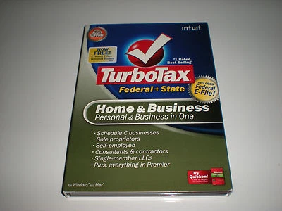 Turbotax 2008 Home & Business with state. (State support discontinued). New box. - Image 1 of 2