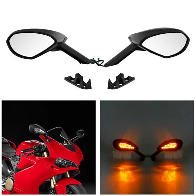 Rearview Mirrors LED Turn Signals Light Fit For Ducati 1299 Panigale 2015-2018 - Изображение 1 из 4