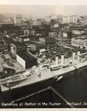 Vintage Postcard, U.S. Warships At Anchor In The Harbour Portland, Ships P63