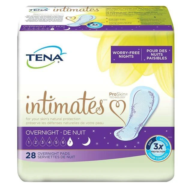 TENA "Intimates" Overnight Female Incontinent Pads - L, 56 Count, (54282)