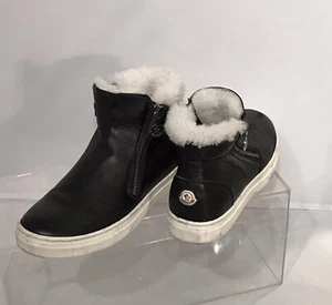 Moncler Ankle Boots Shearling Sneakers Sheepskin Shoe Leather Kids Youth Size:35 - Picture 1 of 11