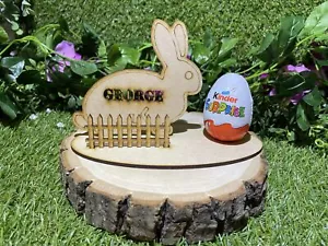 Personalised Easter Bunny Egg Holder laser cut craft blanks sign gift mdf - Picture 1 of 1