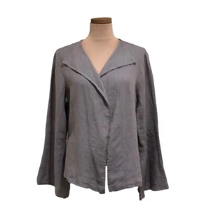 Bryn Walker Blazer Jacket Size Large Grey Linen - Picture 1 of 11