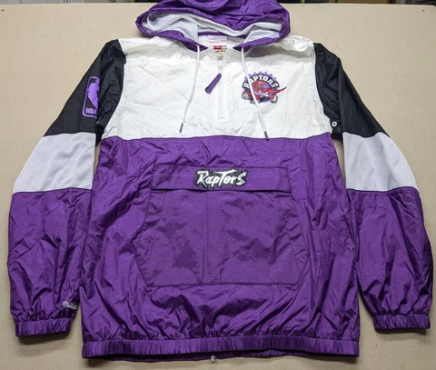 Mitchell Ness Hardwood Classics Toronto Raptors Windbreaker Pullover Anorak L Cover