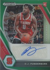 2021-22 Panini Prizm Draft Picks #DP-DJF D.J. Funderburk Auto Green
