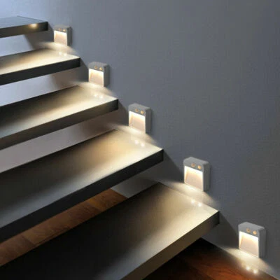 LED Step Stair  Auto Light PIR Motion Sensor Pathway Stair Wall Walkway Lights   - Image 1 of 4