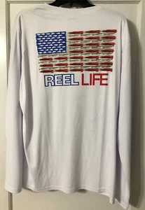 Reel Life Long Sleeve Performance Americana USA T-Shirt Men's size L $40 NWT - Picture 1 of 8