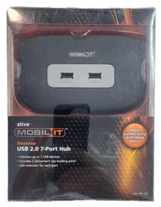 Brandneu VERSIEGELT Ativa Mobil-It Desktop Computer USB 2.0 7-Port Hub ungeöffnet - Bild 1 von 8