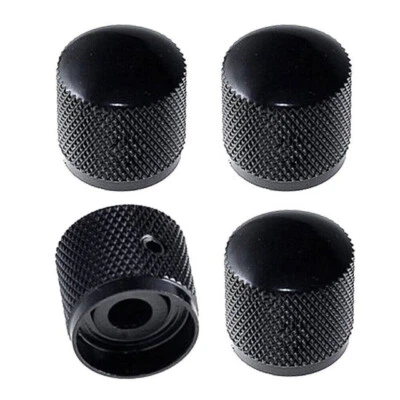4x Metal Volume Tone Control Knob Electric Guitar Bass Dome Knobs Set 6mm Black - Image 1 of 4