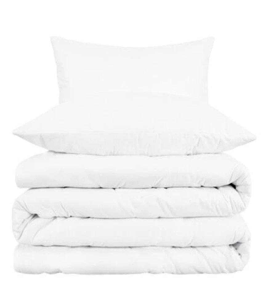 BLUE NILE MILLS 1000 Thread Count 3 Piece Cotton Blend Sold Duvet Cover Pillow Shams Bedding Set