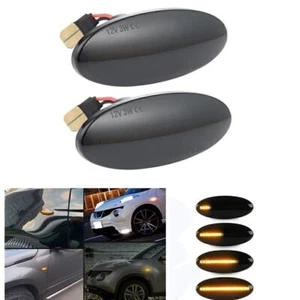 1Pair LED Side Marker Trun Signal Light For Nissan Qashqai Juke X-trail LED BLK - Imagen 1 de 6