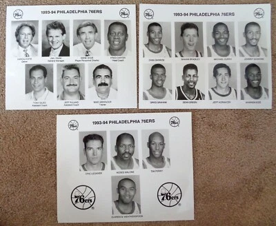 PHILADELPHIA 76ers 1993-94 MEDIA PHOTOS Compete Team Set 8x10 Moses Malone - Image 1 of 4