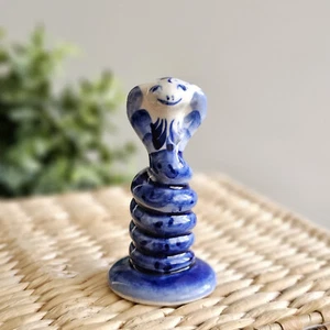 Figura Cerámica Azul Símbolo Serpiente Gzhel 3" Año 2025 Змея Гжель - Imagen 1 de 3