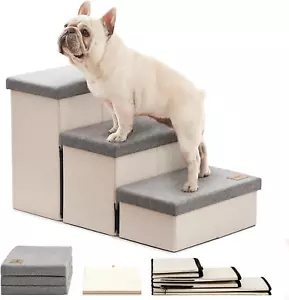 Dog Stairs for High Bed 18"H,Foldable Pet Stairs for Small Medium or Large Dogs - Picture 1 of 7