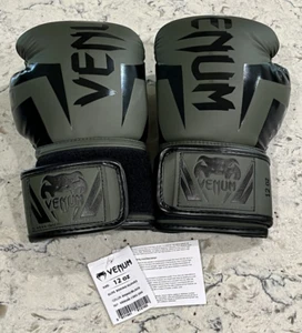 Venum Elite Hook and Loop Boxing Gloves - Khaki/Camo New With Tags - Picture 1 of 4