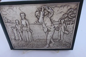Sterling Silver Golfing Record Book Illustrated R. Carr Sheffield No Monogram - Picture 1 of 12