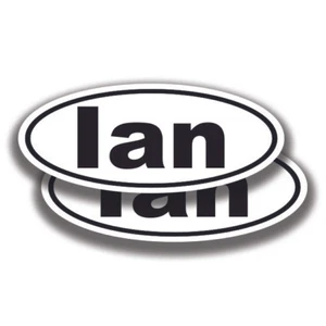IAN NAME DECALs 2 Stickers Bogo Car Truck Bumper Window - Picture 1 of 1