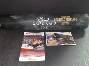 Reginald Preciado Chicago Cubs signiert handsigniert 2021 Spiel gebraucht rissige Fledermaus - Bild 1 von 8