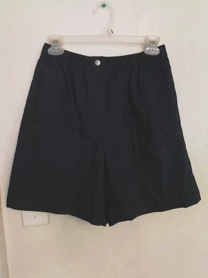 Karen Scott Sport Womens Shorts 8P Petite Dark Blue Bermuda Stretch Chino Khaki - Image 1 of 3