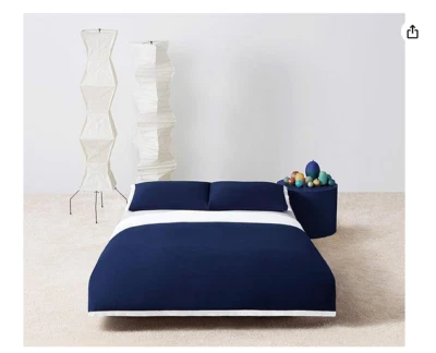 Funda nórdica moderna de algodón Ryan de Calvin Klein, doble, azul marino Foto 1 de 4