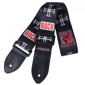 Guitarra Punk Rock Metal Cuernos del Diablo Correa Cruzada Seguimiento Gratuito Vendedor de EE. UU. Nueva - Imagen 1 de 1