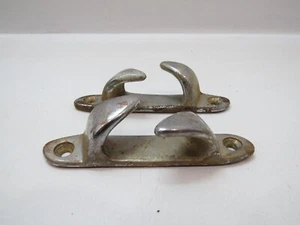 PAIR 4+7/16 INCH CHROME OVER BRONZE RETRO CHOCKS BOAT FAIRLEADS (D2C583C) - Imagen 1 de 5