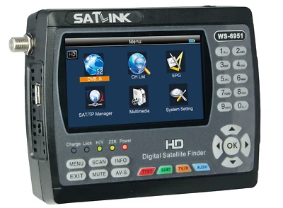 SatLink WS-6951 DVB-S/S2 MPEG2/MPEG4 H.264 Satellite Finder - Image 1 of 4