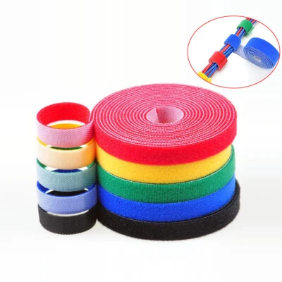 Hook and Loop Reusable Cable Ties Strap Wire Cord Wraps Tidy Width 10/15/20/25mm - Image 1 of 4