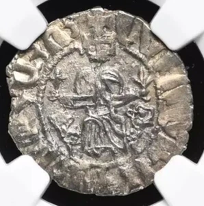 ARMENIA 1198-1219 AD Levon I Silver Tram Knights Templar Coin of Crusades NGC AU - Picture 1 of 5