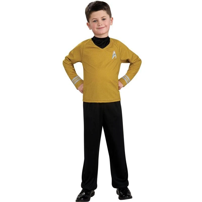 Star Trek CAPITÁN KIRK Uniforme Amarillo Flota Halloween Disfraz 8/10 MED Niño Nuevo Foto 1 de 1
