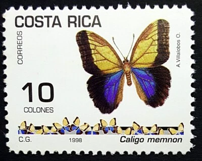 Estampillas de Costa Rica Mariposas 10 colones SC 508 1998 como nuevas nunca montadas Foto 1 de 2