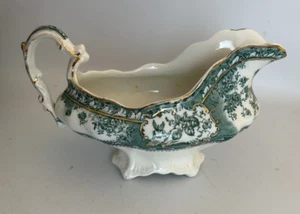 Bote de salsa Phoebe verde vintage Wedgwood & Co. *** Reparado *** - Imagen 1 de 8