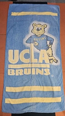 UCLA Bruins Mascota 1990a Toalla de Playa Baño 29" x 56" Azul Desteñido De Colección V2a Foto 1 de 3