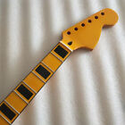 Big head  Maple ST Guitar Neck part 22 Frets 25.5 inch block inlay yellow