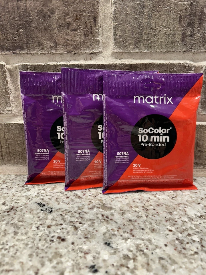 (3) 507NA Matrix Socolor 10 min color preunido y 20 V crema 0,7 oz paquete de 3 Foto 1 de 1
