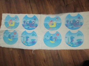 CONJUNTO de 8 paneles de tela acolchados vintage SEA BABYS OSO CABALLO DE MAR PULPO - Imagen 1 de 2