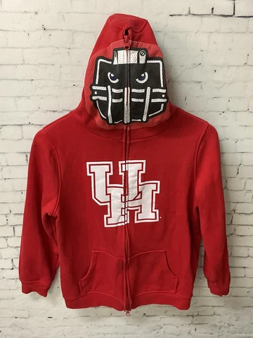 University Of Houston Cougars Youth Full Zip W/ Face Mask Hoodie Sz. XL EUC (U1) Cover