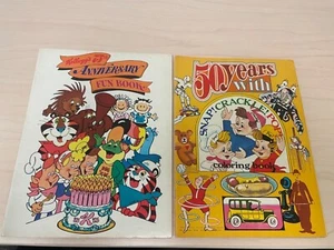 2 Vintage Kellogg Malbücher - 50 Jahre Snap Crackle Pop & Kellogg 75 Anniv  - Bild 1 von 7