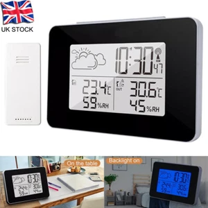 Digital Weather Station Indoor & Outdoor Thermometer Wireless Alarm Clock LCD - Picture 1 of 13