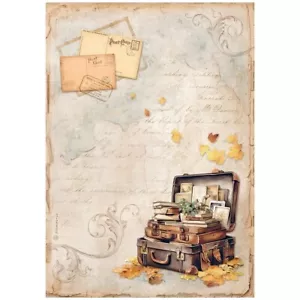 Stamperia A4 PAPEL ARROZ - ARMONÍA DORADA - MALETA - Decoupage - Imagen 1 de 1