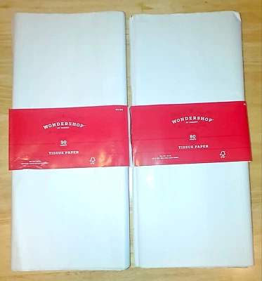 Wondershop - Tissue Paper - 90 Sheets White 16 1/2" x 24" Each Sheet - Lot of 2