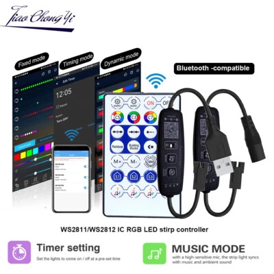 WS2812 WS2811 Smart Pixel BT/APP Music Led Button Controlle with 28Key RF Remote - Image 1 of 4