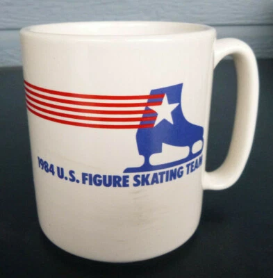 VINTAGE 1984 winter Olympics  COFFEE Cup MUG Maxwell House Figure Skating - Image 1 of 4