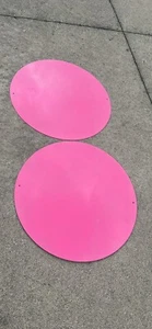 Lot 2 Three By Three Round Pink Galvanized Metal Magnet Boards 16” Dorm Room - Picture 1 of 6