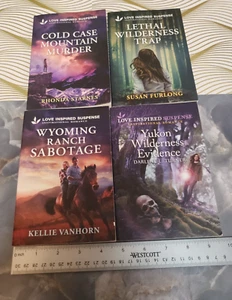 ROMANCE - LOT OF 4 PAPERBACK BOOKS - LOVE INSPIRED SUSPENSE +1 - MURDER, TRAP, - Picture 1 of 2